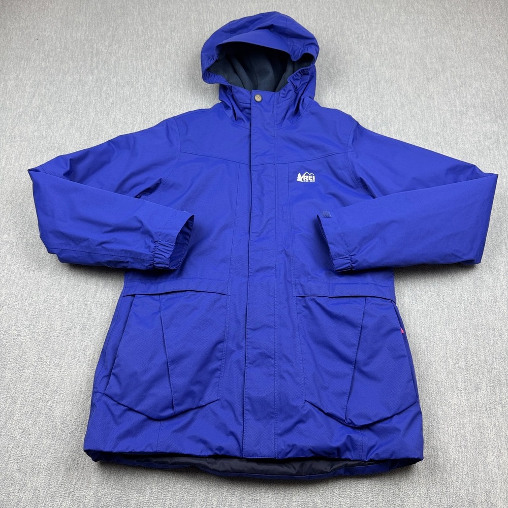 REI Co-Op Jacket Youth Girls XL 18 Blue Ski‎ Snowboard Fleece Lined Hooded Kids